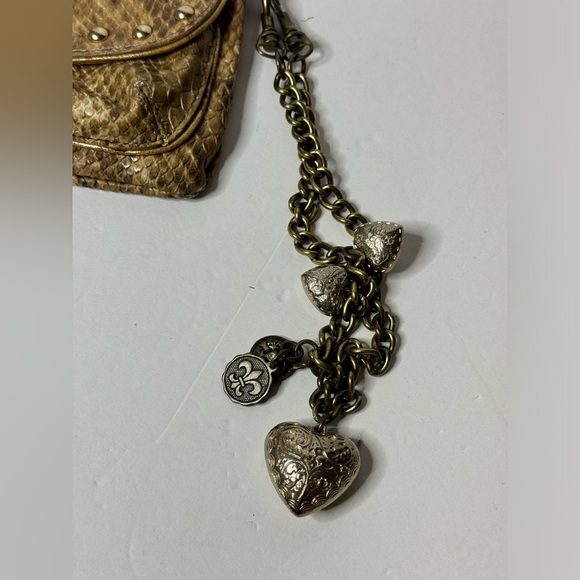 KATHY VAN ZEELAND Faux Snake Clutch Purse with Ornate Strap - Picture 4 of 12